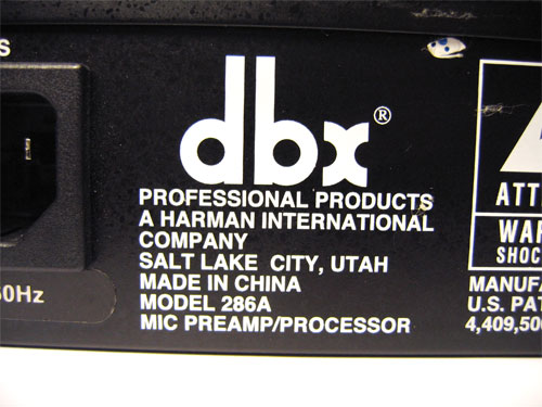 DBX 286A. Made In China DBX 286A. Made In China